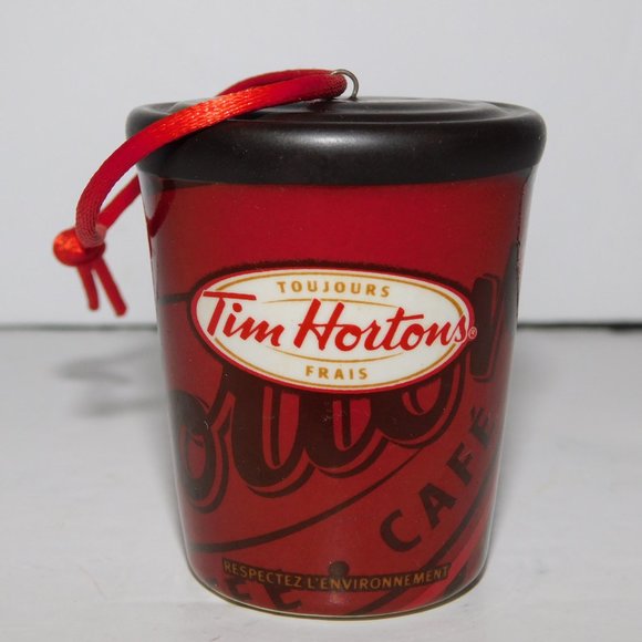 Tim Hortons 2010 Always Fresh Take Out Coffee Cup Ceramic Christmas Ornament - Picture 2 of 4